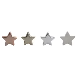 Transpac Ceramic Star Decor Set Of 4 Christmas Home Decorations Clay Decorative Objects For Holiday Cheer