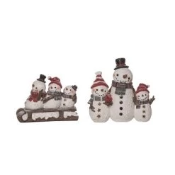 Transpac Melty Snowman Family Decor Set Of 2 Resin Christmas Home Decorations For Festive Cheer