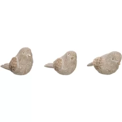 Transpac Elegant Resin Bird Figurine Set Of 3 - Perfect Christmas Decorative Objects For Home Decor