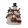 Transpac Dolomite Light Up Jolly Snowmen Décor - Festive Christmas Decorative Objects For Holiday Cheer