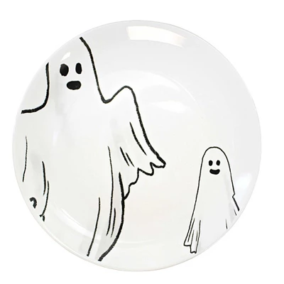 Transpac 8.0 Inch Halloween Line Art Plates Halloween Seasonal Tabletop , Halloween Decor St/4 Black Cat Ghost Crow Skull (4PC) 2 Transpac 8.0 Inch Halloween Line Art Plates Halloween Seasonal Tabletop , Halloween Decor St/4 Black Cat Ghost Crow Skull (4PC) - Image 2