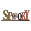 Transpac Wood 13.4 In. Multicolor Halloween Spooky Skull Decor