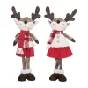 Transpac Plush Standing Reindeer Set Of 2 - Festive Christmas Decorative Objects For Holiday Cheer