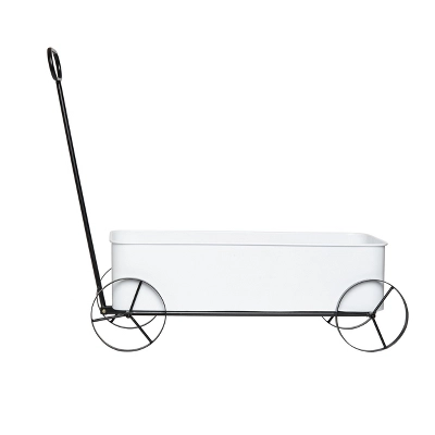 Transpac 24.5 In Off-White Christmas Enamel Tree Farm Wagon Decorative Iron Object For Holiday Decor 2 Transpac 24.5 In Off-White Christmas Enamel Tree Farm Wagon Decorative Iron Object For Holiday Decor - Image 2